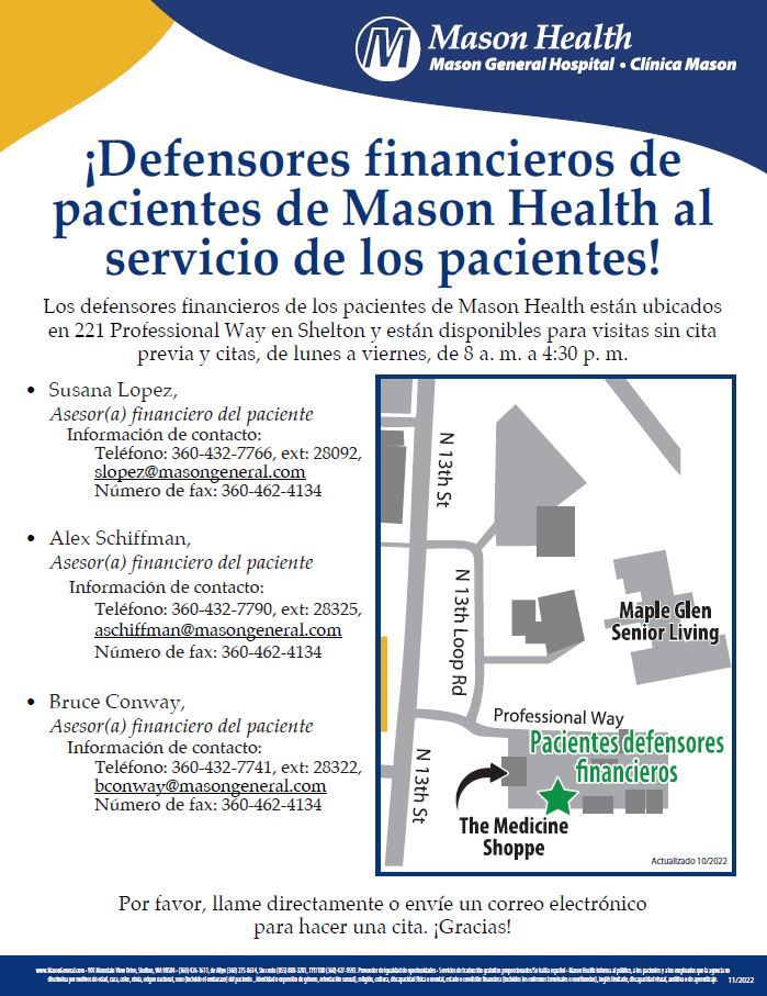 Patient Financial Advocates Flyer 2022 Spanish