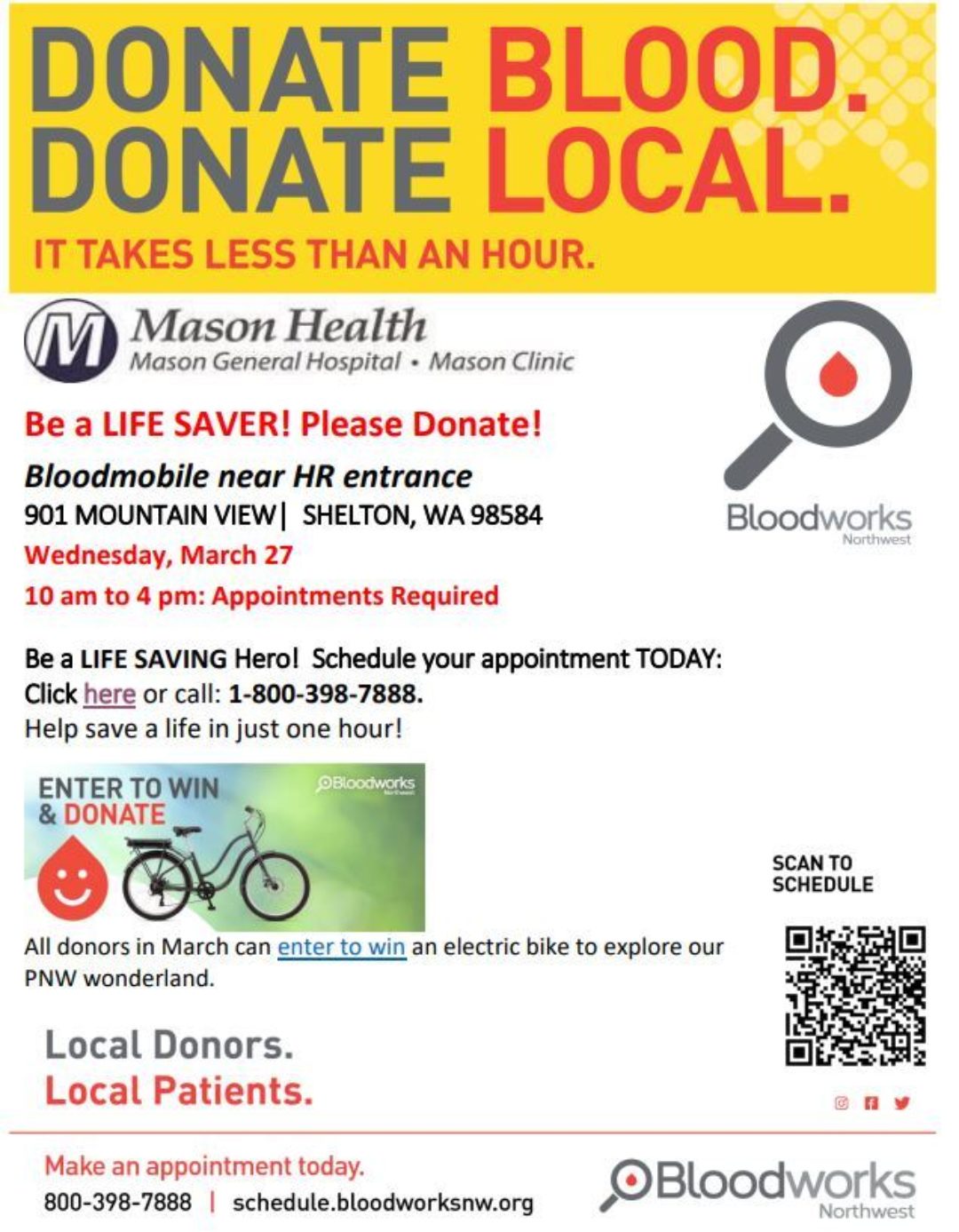 March 27 Blood Drive Flyer 2024