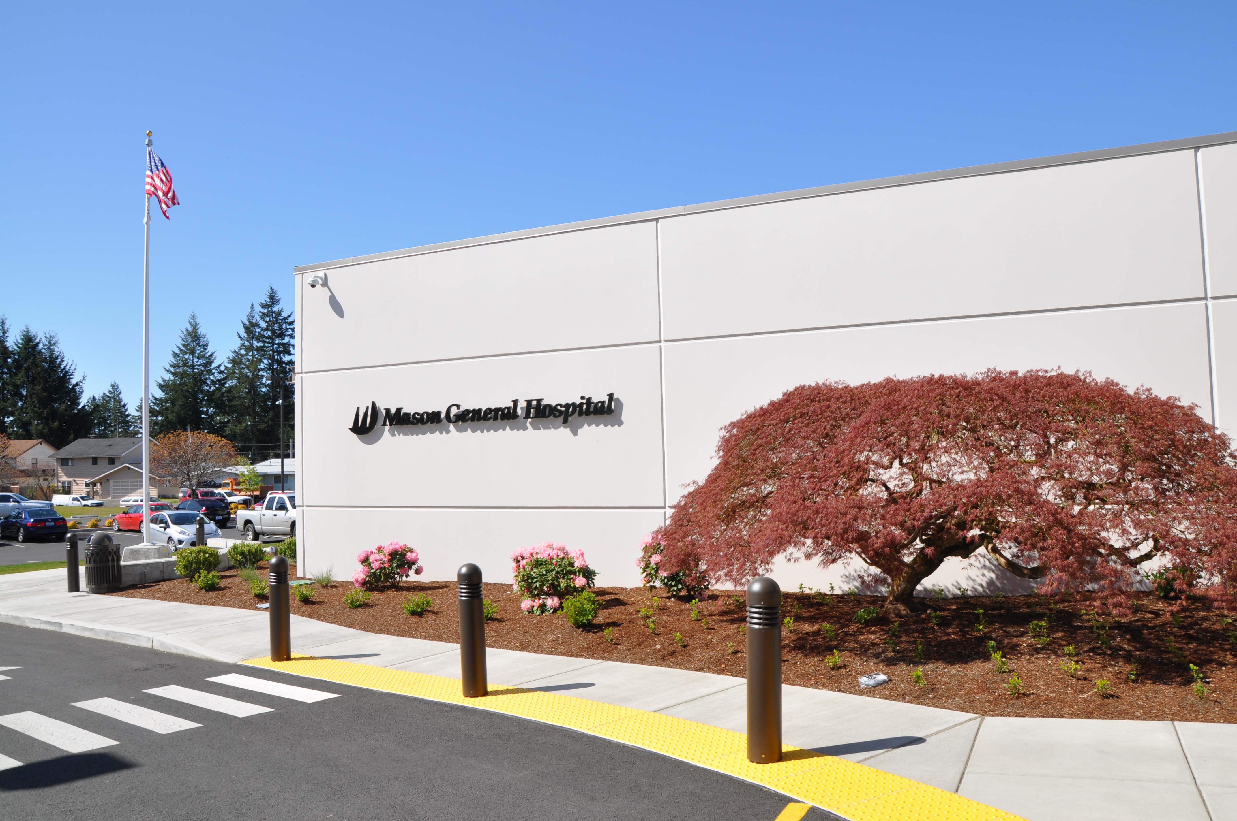 Mason General Hospital sign at main entrance